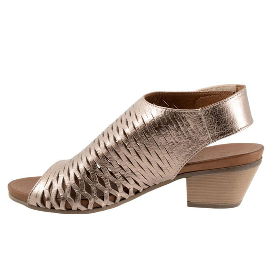 Bueno Women's Lacey Sling-Back Sandals Taupe Metallic