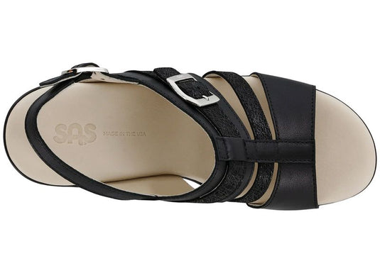 SAS Women's Layla Wedge Sandals Black/Web SAS Women's Layla Wedge Sandals Black/Web