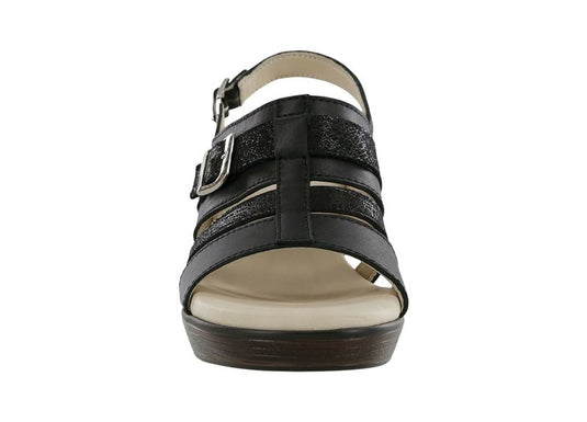 SAS Women's Layla Wedge Sandals Black/Web SAS Women's Layla Wedge Sandals Black/Web