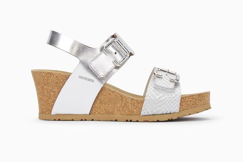 Mephisto Women's Lissandra Wedge Sandals Silver Mephisto Women's Lissandra Wedge Sandals Silver