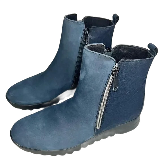 Munro Women's Ashcroft Blue Nubuck and Floral Fabric Munro Women's Ashcroft Blue Nubuck and Floral Fabric