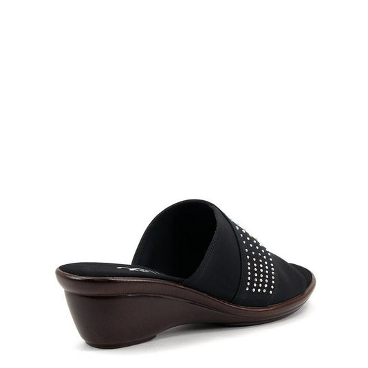 Onex Women's Marley Wedge Slide Black Elastic Onex Women's Marley Wedge Slide Black Elastic
