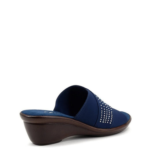 Onex Women's Marley Wedge Slide Navy Elastic Onex Women's Marley Wedge Slide Navy Elastic