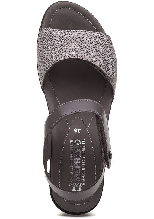 Mephisto Women's Pattie Flat Sandals Dark Grey Mephisto Women's Pattie Flat Sandals Dark Grey