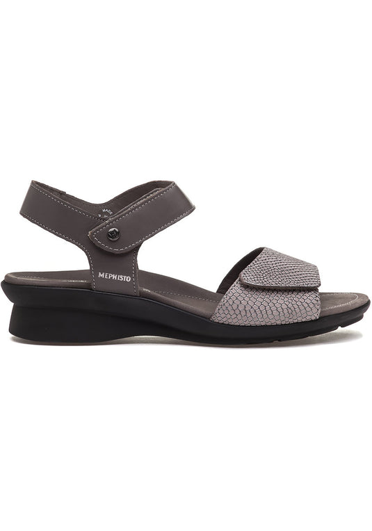 Mephisto Women's Pattie Flat Sandals Dark Grey Mephisto Women's Pattie Flat Sandals Dark Grey