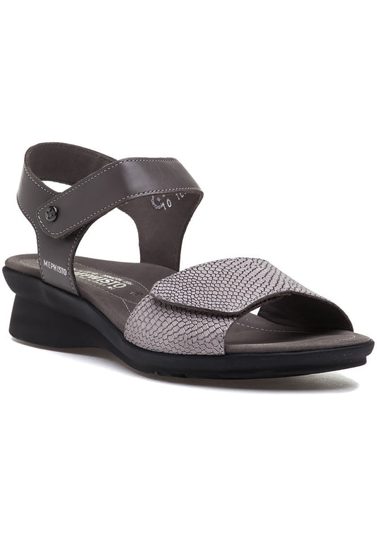 Mephisto Women's Pattie Flat Sandals Dark Grey Mephisto Women's Pattie Flat Sandals Dark Grey