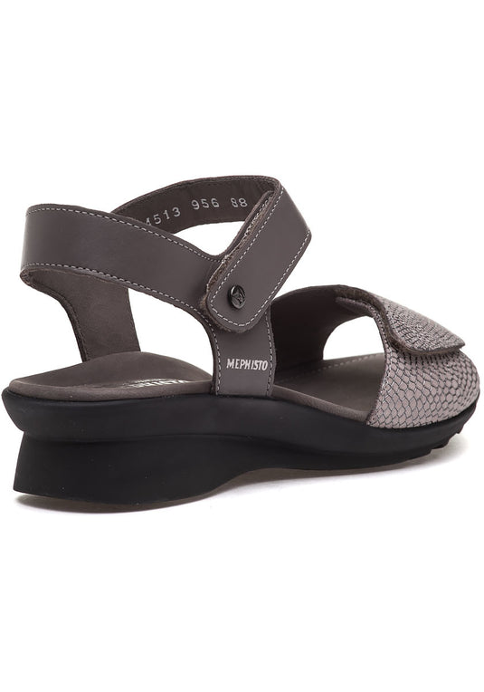 Mephisto Women's Pattie Flat Sandals Dark Grey Mephisto Women's Pattie Flat Sandals Dark Grey
