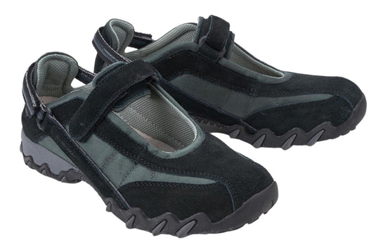 Allrounder Women's Niro Mary Jane Black Suede Fabric Allrounder Women's Niro Mary Jane Black Suede Fabric