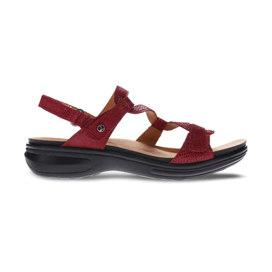 Revere Women's Miami Back Strap Sandals Cherry Lizard Revere Women's Miami Back Strap Sandals Cherry Lizard