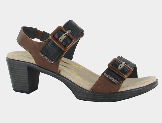 Naot Women's Mode Sandal Brown / Black / Khaki Lthr Combo Naot Women's Mode Sandal Brown / Black / Khaki Lthr Combo