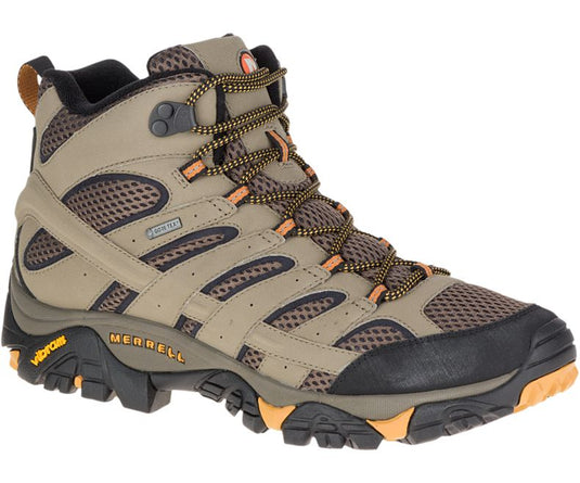 Merrell Men's Moab 2 Mid Gore-Tex Boots Walnut - Also in Wide Width Merrell Men's Moab 2 Mid Gore-Tex Boots Walnut - Also in Wide Width