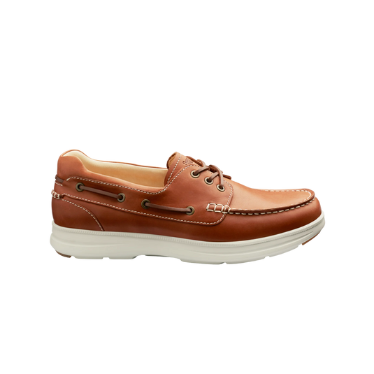 Samuel Hubbard Men's New Endeavor Leather Boat Shoes Saddle Bag Tan