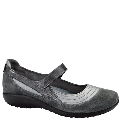 Naot Women's Kirei Mary Jane Sterling Leather/Gray Suede/Gray Patent Naot Women's Kirei Mary Jane Sterling Leather/Gray Suede/Gray Patent