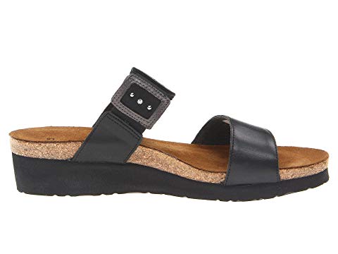 Naot Women's Emma Black Raven Leather/Black Velvet Metallic Naot Women's Emma Black Raven Leather/Black Velvet Metallic