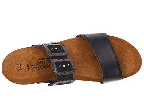 Naot Women's Emma Black Raven Leather/Black Velvet Metallic Naot Women's Emma Black Raven Leather/Black Velvet Metallic