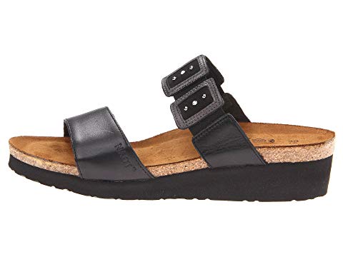 Naot Women's Emma Black Raven Leather/Black Velvet Metallic Naot Women's Emma Black Raven Leather/Black Velvet Metallic