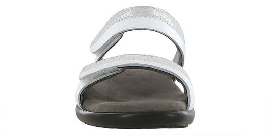 SAS Women's Nudu Two Tone Slide Sandals White/Silver SAS Women's Nudu Two Tone Slide Sandals White/Silver