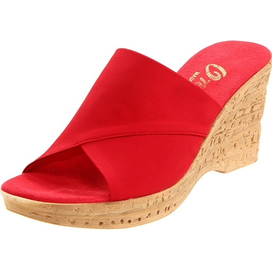 Onex Women's Christina Wedge Slide Red Elastic Onex Women's Christina Wedge Slide Red Elastic
