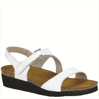 Naot Women's Pamela Two Strap Sandals White Leather Naot Women's Pamela Two Strap Sandals White Leather