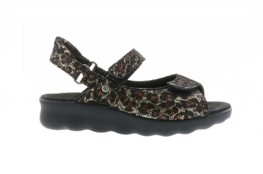 Wolky Women's Pichu Sandals Black Leopardo Suede Wolky Women's Pichu Sandals Black Leopardo Suede