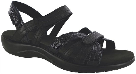 SAS Women's Pier Heel Strap Sandals Black Sand SAS Women's Pier Heel Strap Sandals Black Sand