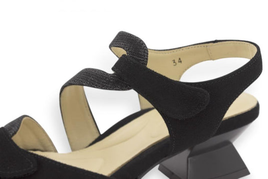 PieSanto Black suede high-heeled sandal Black PieSanto Black suede high-heeled sandal Black