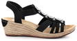 Rieker Women's 624b4-00 Wedge Sandals black Rieker Women's 624b4-00 Wedge Sandals black