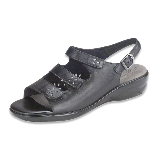 SAS Women's Quatro Slip-on Sandals with Ankle Strap Black