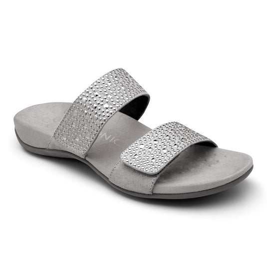 Vionic Women's Samoa Slide Sandals Pewter Vionic Women's Samoa Slide Sandals Pewter