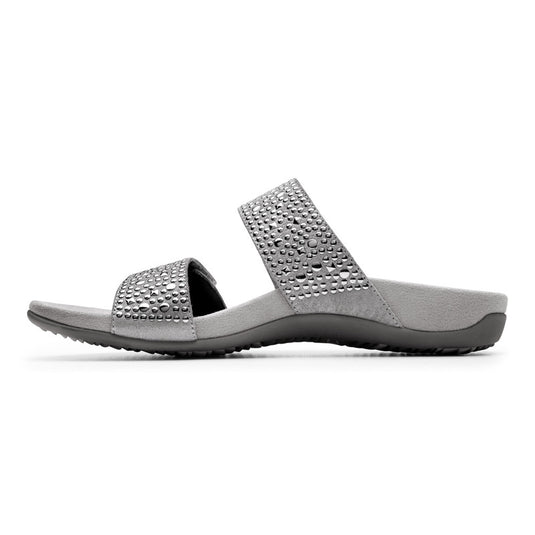 Vionic Women's Samoa Slide Sandals Pewter Vionic Women's Samoa Slide Sandals Pewter
