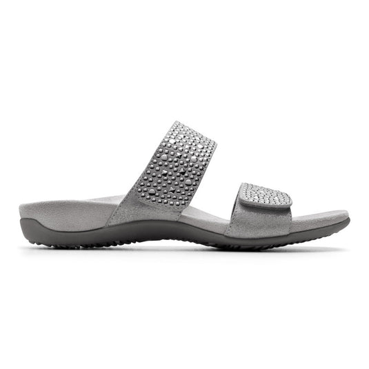Vionic Women's Samoa Slide Sandals Pewter Vionic Women's Samoa Slide Sandals Pewter