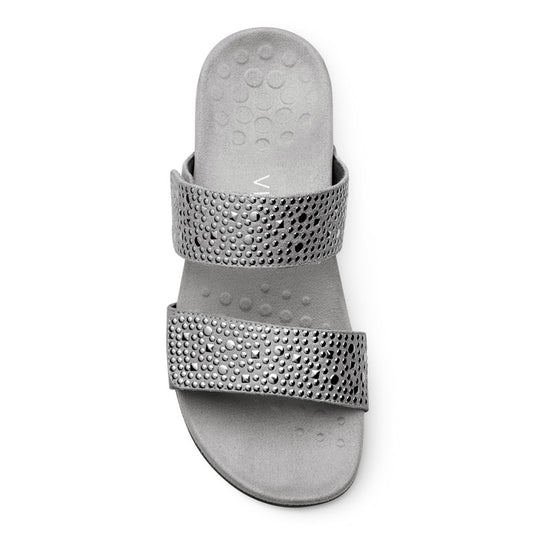 Vionic Women's Samoa Slide Sandals Pewter Vionic Women's Samoa Slide Sandals Pewter