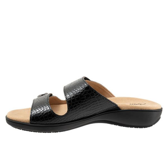 Trotters Women's Ruthie Sandals Black Croco