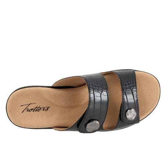 Trotters Women's Ruthie Sandals Black Croco Trotters Women's Ruthie Sandals Black Croco