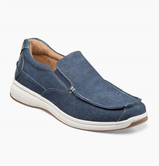 Florsheim Men's Great Lakes Canvas Moc Toe Slip-on Navy Florsheim Men's Great Lakes Canvas Moc Toe Slip-on Navy