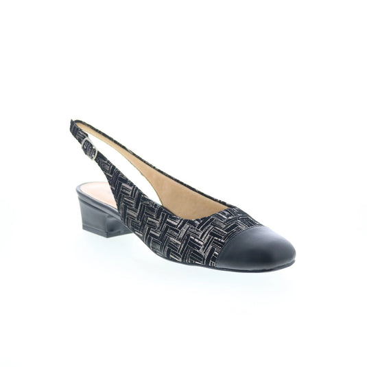 Trotters Women's Dea Slingback Sandals Black Printed Woven