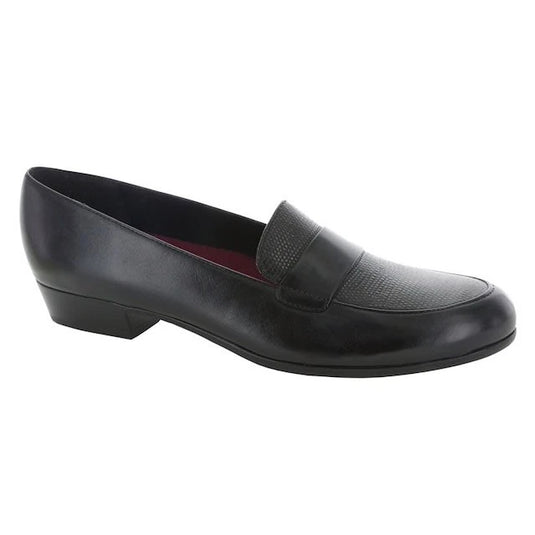 Munro Kiera Black Leather W/LIZARD Munro Kiera Black Leather W/LIZARD