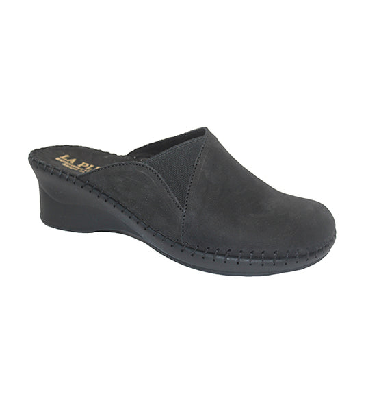 La Plume Women's Salerno Mule Black Nubuck La Plume Women's Salerno Mule Black Nubuck