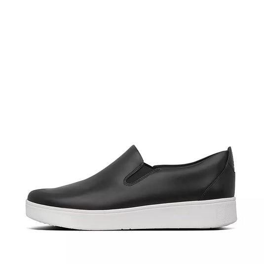 Fitflop Rally Leather Slip on Skate Sneakers Black Fitflop Rally Leather Slip on Skate Sneakers Black