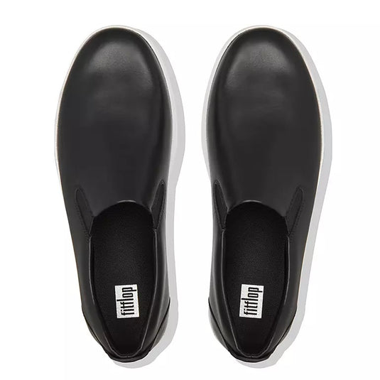 Fitflop Rally Leather Slip on Skate Sneakers Black