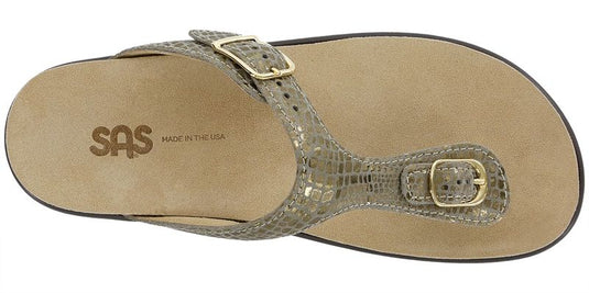 SAS Women's Sanibel T-Strap Slide Sandals Olive Gold SAS Women's Sanibel T-Strap Slide Sandals Olive Gold