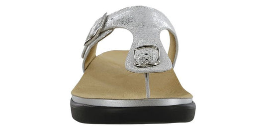 SAS Women's Sanibel T-Strap Slide Sandals Shiny Silver SAS Women's Sanibel T-Strap Slide Sandals Shiny Silver
