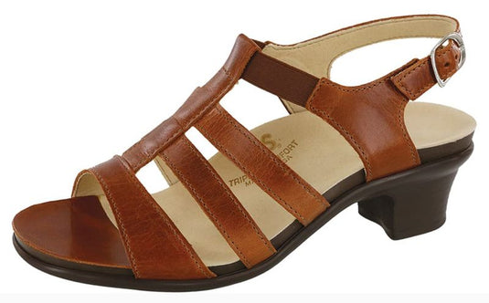 SAS Women's Allegro Strappy Sandals with Heel Chestnut SAS Women's Allegro Strappy Sandals with Heel Chestnut
