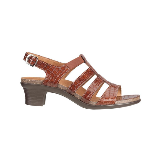 SAS Women's Allegro Strappy Sandals with Heel Cognac Croc SAS Women's Allegro Strappy Sandals with Heel Cognac Croc