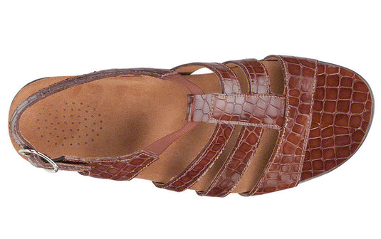 SAS Women's Allegro Strappy Sandals with Heel Cognac Croc SAS Women's Allegro Strappy Sandals with Heel Cognac Croc