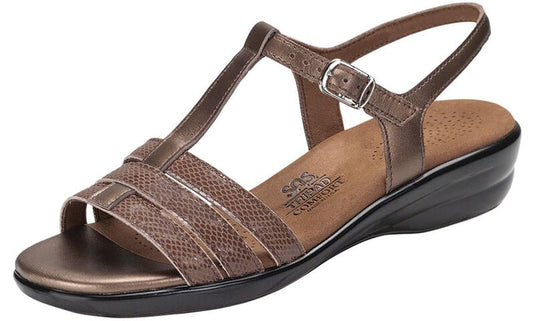 SAS Women's Capri T-Strap Sandal Bronze Snake SAS Women's Capri T-Strap Sandal Bronze Snake