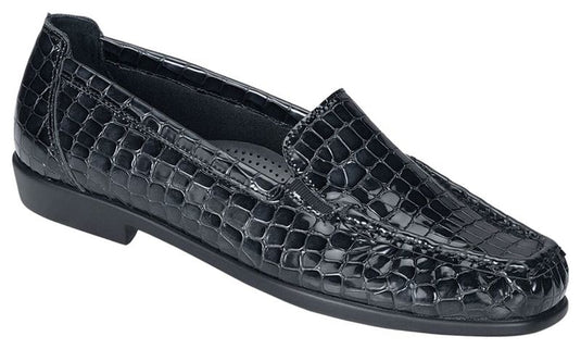 SAS Women's Joy Slip-on Flat Black Croc SAS Women's Joy Slip-on Flat Black Croc