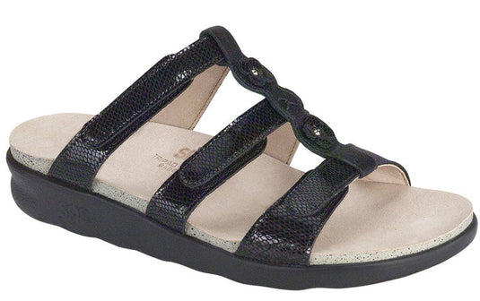 SAS Women's Naples Slide Sandals Black Snake SAS Women's Naples Slide Sandals Black Snake
