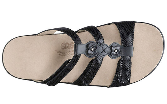 SAS Women's Naples Slide Sandals Black Snake