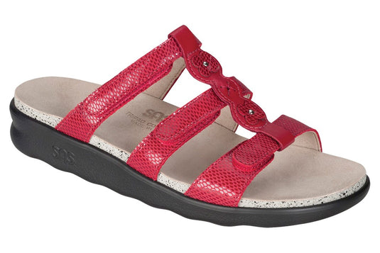 SAS Women's Naples Slide Sandals Red Snake SAS Women's Naples Slide Sandals Red Snake